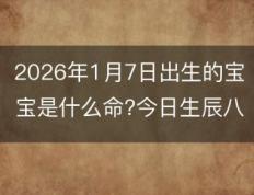 2026年1月7日出生的宝宝是什么命?今日出生的小孩怎么取名