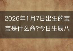 2026年1月7日出生的宝宝是什么命?今日出生的小孩怎么取名