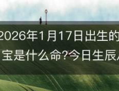 2026年1月17日出生的宝宝是什么命?今日出生的小孩取什么名字好