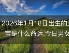 2026年1月18日出生的宝宝是什么命运，今日出生的小孩取什么名字好