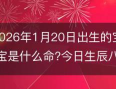 2026年1月20日出生的宝宝是什么命?今日生辰八字宝宝取名大全