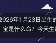 2026年1月23日出生的宝宝是什么命？今天出生的小孩生辰八字取名字