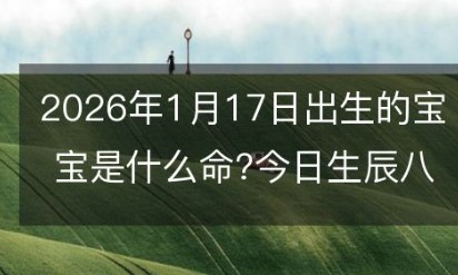 2026年1月17日出生的宝宝是什么命?今日出生的小孩取什么名字好