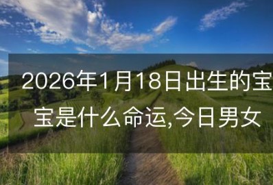 2026年1月18日出生的宝宝是什么命运，今日出生的小孩取什么名字好