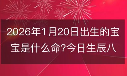 2026年1月20日出生的宝宝是什么命?今日生辰八字宝宝取名大全