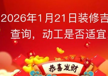 2026年1月21日是装修黄道吉日吗，今日动工吉利吗