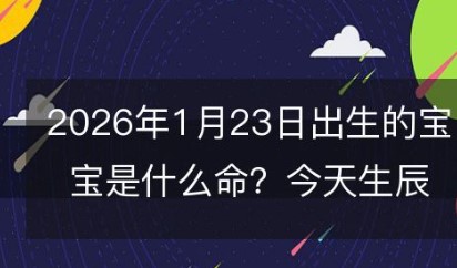 2026年1月23日出生的宝宝是什么命？今天出生的小孩生辰八字取名字